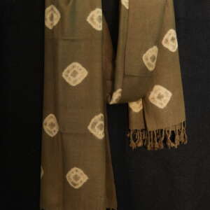 Eri silk Natural tie and dyed stole
