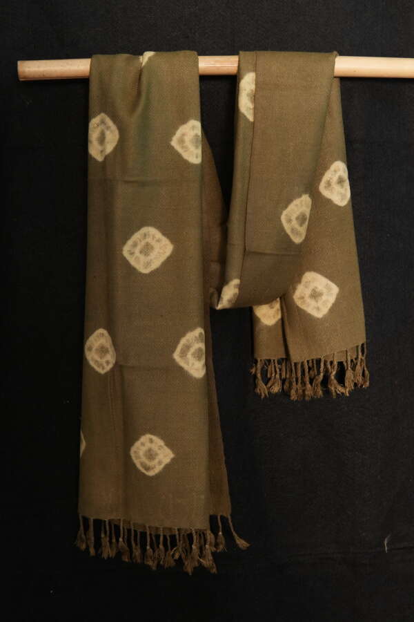 Eri silk Natural tie and dyed stole