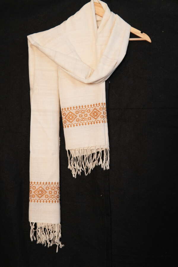 Eri silk with natural dyed motifs stole