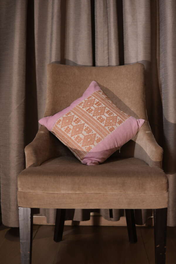 Pink Traditional Geometric Cushion